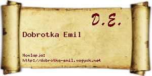 Dobrotka Emil névjegykártya