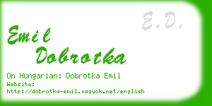 emil dobrotka business card